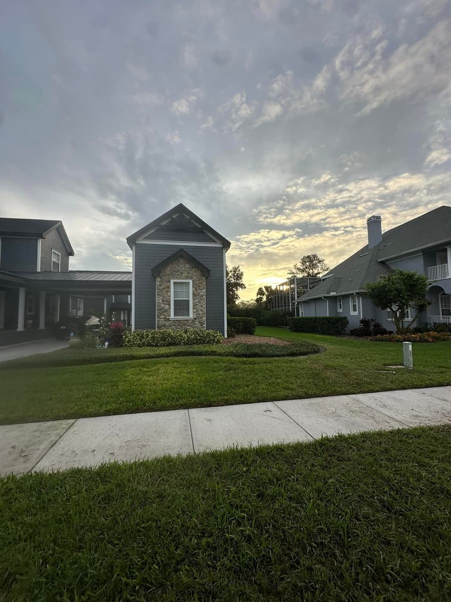 Clean residential yard after a completed tree removal